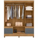 Ver imagem 3 de Guarda Roupa Ms912 165cm 6 Portas Freijó Cinza Moval