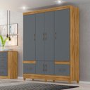 Ver imagem 1 de Guarda Roupa Ms912 165cm 6 Portas Freijó Cinza Moval