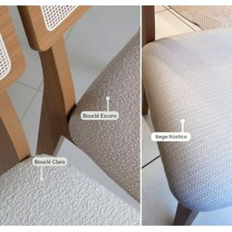 Conjunto de Jantar Mesa Redonda Mdf e 4 Cadeiras Tela Palha - 9