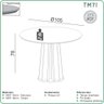 Conjunto de Jantar Mesa Redonda Mdf e 4 Cadeiras Tela Palha - 7
