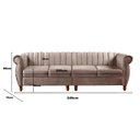 Ver imagem 2 de Sofá Realeza 4 Lugares Cor:veludo Capuccino 250