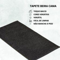 Tapete Passadeira 50x100 Class Quarto Peludo Cinza Chumbo - 3