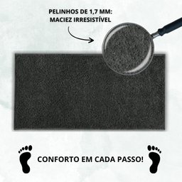 Tapete Passadeira 50x100 Class Quarto Peludo Cinza Chumbo - 6