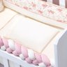 Kit Mini Berço Menina Rosa Floral 100% Algodão 8 Peças Eliz - 3