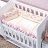 Kit Mini Berço Menina Rosa Floral 100% Algodão 8 Peças Eliz - 1