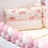Kit Mini Berço Menina Rosa Floral 100% Algodão 8 Peças Eliz - 2