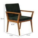 Ver imagem 2 de Kit Poltrona Decorativa em Veludo Tip Verde Musgo / Amêndoa