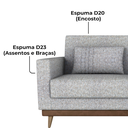 Ver imagem 6 de Sofa Cama 2 Lugares 203 Cm Linho Plano Milenum Palha Corino Whisk Milani Store