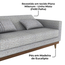 Ver imagem 5 de Sofa Cama 2 Lugares 203 Cm Linho Plano Milenum Palha Corino Whisk Milani Store