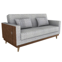 Ver imagem 1 de Sofa Cama 2 Lugares 203 Cm Linho Plano Milenum Palha Corino Whisk Milani Store