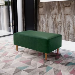 Puff Decorativo Sala de Estar Cléo W01 Pés Palito 90cm Facto Verde Musgo - 2 Puff Decorativo Sala de Estar Cléo W01 Pés Palito 90cm Facto Verde Musgo - 2