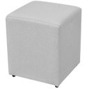 Ver imagem 1 de Puff Quadrado Decorativo L02 Sala de Estar Linho Cinza