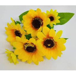 Kit 5 Buque Galhos com Flores Girassol Artificial - 2