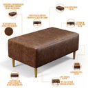 Ver imagem 4 de Puff Decorativo Sala de Estar Cléo W01 Pés Palito 90cm Couríssimo Marrom