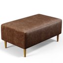 Ver imagem 1 de Puff Decorativo Sala de Estar Cléo W01 Pés Palito 90cm Couríssimo Marrom