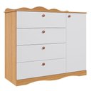 Ver imagem 4 de Quarto de Bebê com Guarda Roupa Cômoda Encanto Berço Harmonia Permóbili Baby Nature/Branco