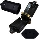 Ver imagem 3 de 125 Plug Plugue Macho 2 Pinos + 125 Tomada Femea 3 Pinos 180 Graus Preto Margirius