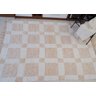 Tapete para Sala Cru e Bege 1.50x2.00 Felpudo Quadriculado - 6
