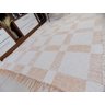 Tapete para Sala Cru e Bege 1.50x2.00 Felpudo Quadriculado - 2