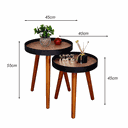 Ver imagem 6 de Jogo Mesa Canto Apoio Lateral Ambiente Recepção Casa Conjunto Pequena Rustico Retro Madecor Mesa Lat