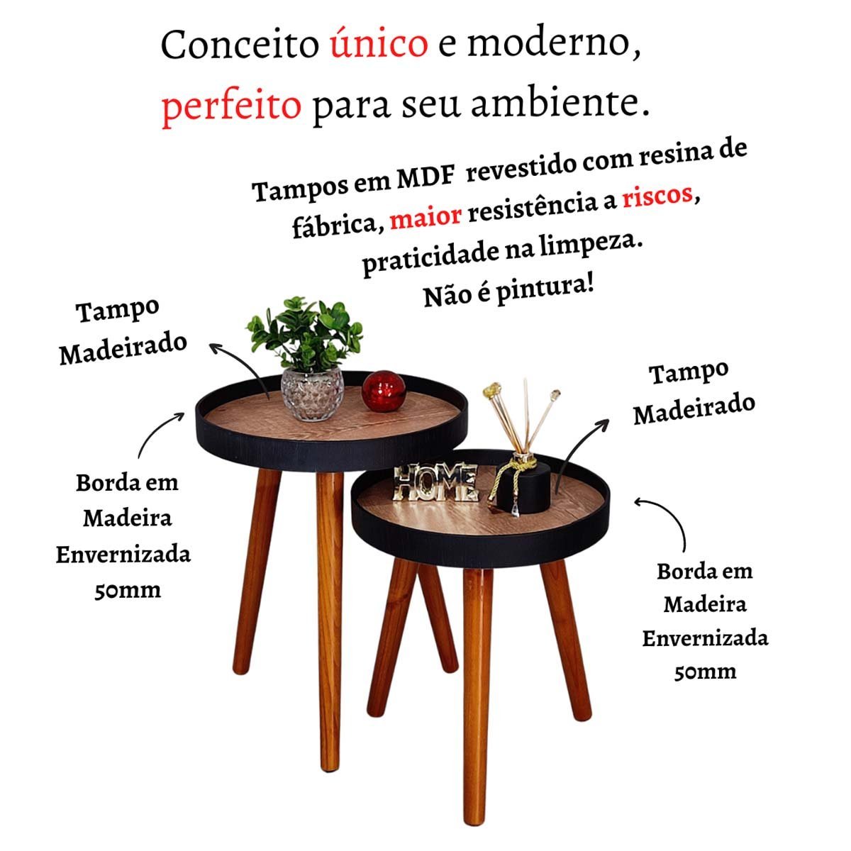 Jogo Mesa Canto Apoio Lateral Ambiente Recepção Casa Conjunto Pequena Rustico Retro Madecor Mesa Lat - 4