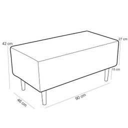 Puff Decorativo Sala de Estar Cléo W01 Pés Palito 90cm - 5