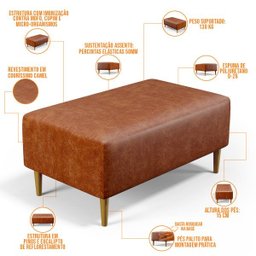 Puff Decorativo Sala de Estar Cléo W01 Pés Palito 90cm - 4