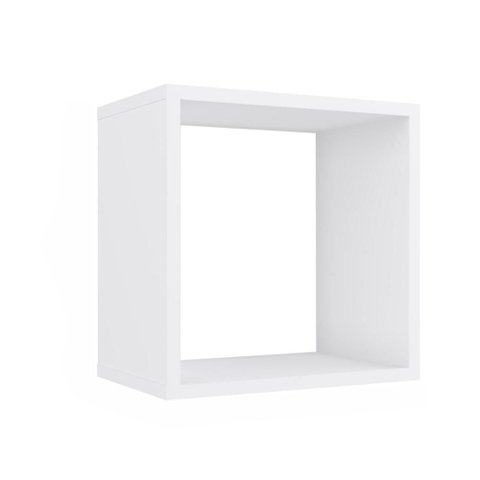 Nicho de Parede Percasa Quadrado 33X33cm MDP 15mm Branco Acabamento Lacca Suporta 2kg