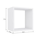 Ver imagem 2 de Nicho de Parede Percasa Quadrado 33X33cm MDP 15mm Branco Acabamento Lacca Suporta 2kg