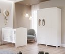 Ver imagem 2 de Quarto Infantil do Bebê com Berço Cômoda Premium Infantil e Guarda Roupa Cantinho do Bebê Cor Branco