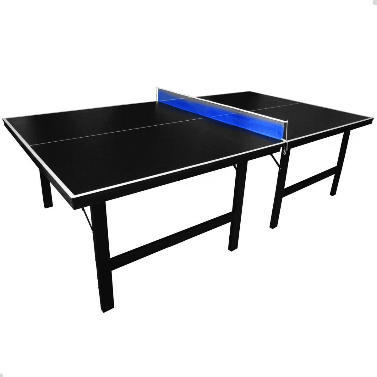 Tenis de Mesa Oficial Ping Pong Mdf 25 Mm Kit Rede Suporte Raquete Sports - Preto - 6