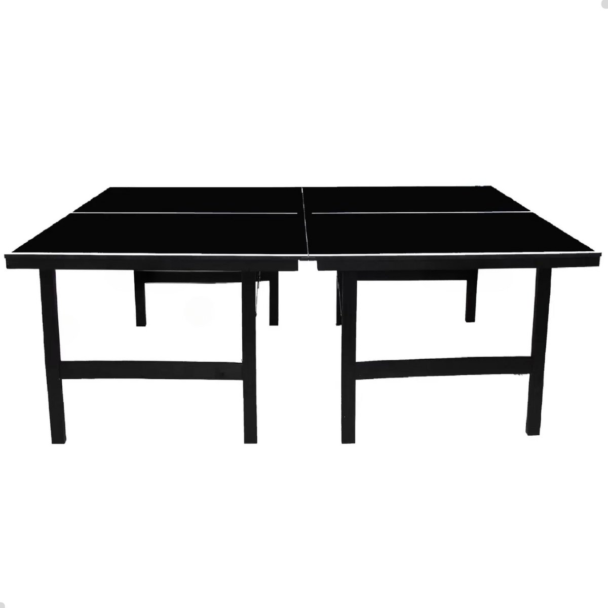 Tenis de Mesa Oficial Ping Pong Mdf 25 Mm Kit Rede Suporte Raquete Sports - Preto - 8