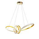 Ver imagem 5 de Lustre Luminaria Pendente Arco Aneis Infinito LED 3 em 1 Decorativa Luxo Moderno Sala Quarto Residen