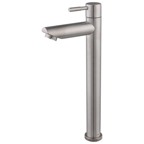 TORNEIRA PARA BANHEIRO AÇO ESCOVADO BICA ALTA CINZA 304