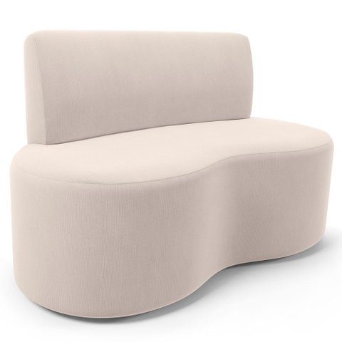Sofá 2 Lugares 140cm Orgânico para Sala de Estar Living Larissa L02 Suede Bege - Lyam Decor