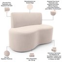 Ver imagem 4 de Sofá 2 Lugares 140cm Orgânico para Sala de Estar Living Larissa L02 Suede Bege - Lyam Decor