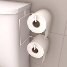Suporte Duplo Papel Higiênico para Caixa Acoplada Aço Branco - Dicarlo - 3