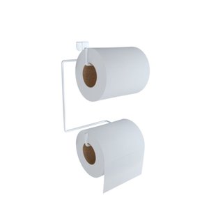 Suporte Duplo Papel Higiênico para Caixa Acoplada Aço Branco - Dicarlo
