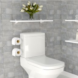 Suporte Duplo Papel Higiênico para Caixa Acoplada Aço Branco - Dicarlo - 2