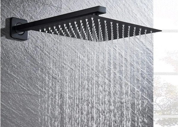 CHUVEIRO DUCHA QUADRADO PRETO FOSCO 20X20cm COM BRAÇO - 5