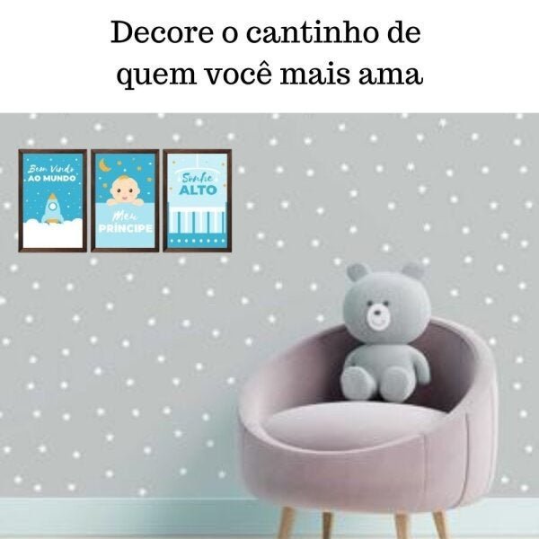 Quadro decorativo infantil sonhe alto meu menino sem acrílico 30x20 marrom - 8