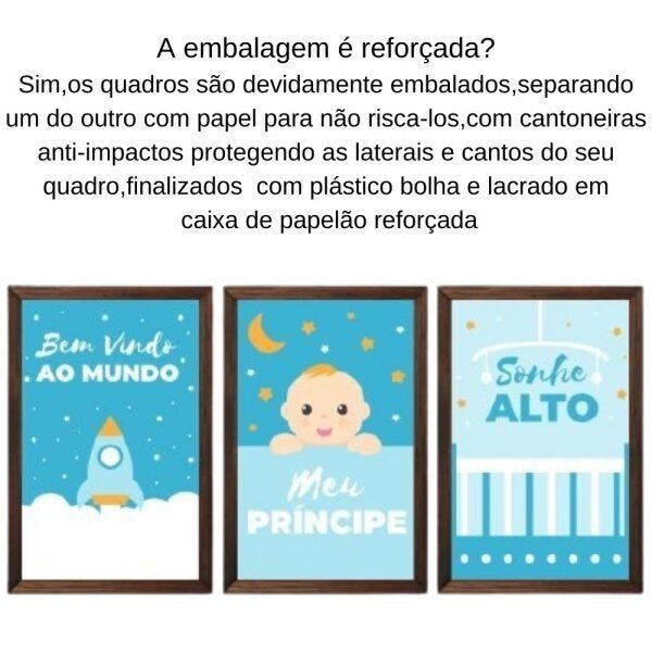 Quadro decorativo infantil sonhe alto meu menino sem acrílico 30x20 marrom - 6