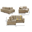 Ver imagem 2 de Sofá de Canto Retrátil e Reclinável com Molas LE 2,50x2,00m Viviane Suede Bege Madelina Decor