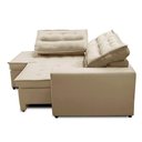 Ver imagem 4 de Sofá de Canto Retrátil e Reclinável com Molas Le 2,50x2,00m Viviane Suede Bege Bege