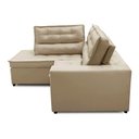Ver imagem 5 de Sofá de Canto Retrátil e Reclinável com Molas Le 2,50x2,00m Viviane Suede Bege Bege