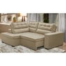 Sofá de Canto Retrátil e Reclinável com Molas LE 2,50x2,00m Viviane Suede Bege Madelina Decor - 1