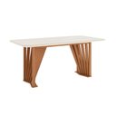 Ver imagem 3 de Mesa de Sala Jantar Adriana Sc82 C/tampo Madeirado Vidro Curvo 180x90cm Nature/off White - Henn