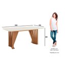 Ver imagem 2 de Mesa de Sala Jantar Adriana Sc82 C/tampo Madeirado Vidro Curvo 180x90cm Nature/off White - Henn