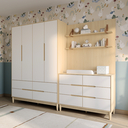 Ver imagem 6 de Berço Cômoda 6 Gavetas e Guarda Roupa Infantil Linha Tomi Quater