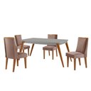 Ver imagem 2 de Mesa de Jantar Copper 120cm Tampo Mdf 4 Cadeiras Moderna Linho Capuccino/tork/off/nat/off